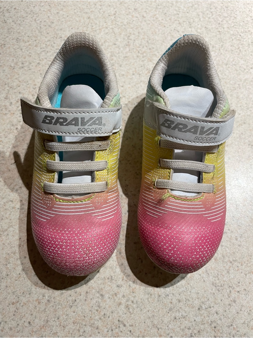 Brava Kids' Soccer Sneakers in Pink & Yellow